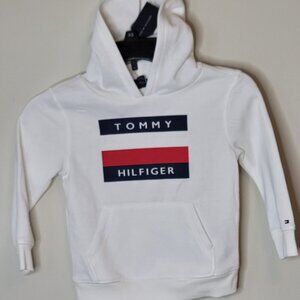 Tommy Hilfiger Girls/Boys White Logo Sweatshirt - Cozy & Stylish